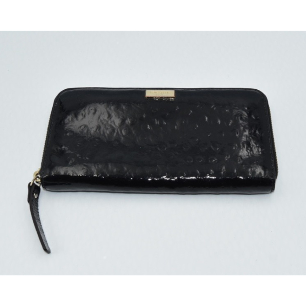 Kate Spade New York Neda Mofro Black Patent Leather Zip Around Large Wallet - Picture 3 of 11